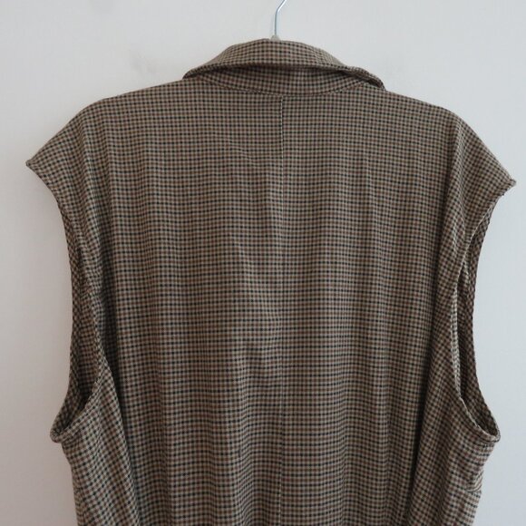 ELOQUII Belted Wide Leg Sleeveless Jumpsuit in Tan Plaid - Size US 24 - Picture 14 of 15